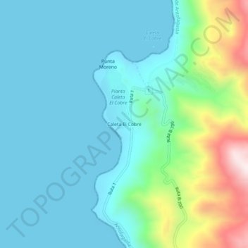 Caleta El Cobre topographic map, elevation, terrain