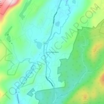 North Highlands topographic map, elevation, terrain