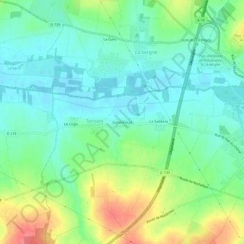 Ganochaud topographic map, elevation, terrain