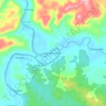 Zapallo Grande topographic map, elevation, terrain