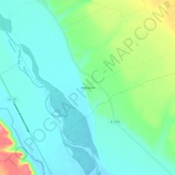 Almudáfar topographic map, elevation, terrain