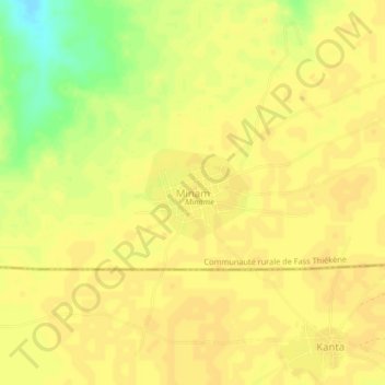 Minam topographic map, elevation, terrain