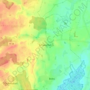 Schwochel topographic map, elevation, terrain