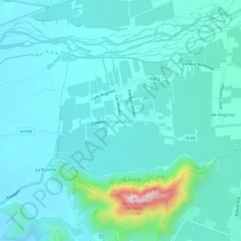Olivar Bajo topographic map, elevation, terrain