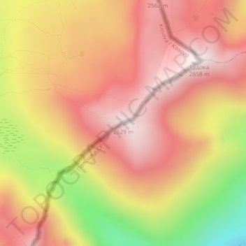 2629 topographic map, elevation, terrain