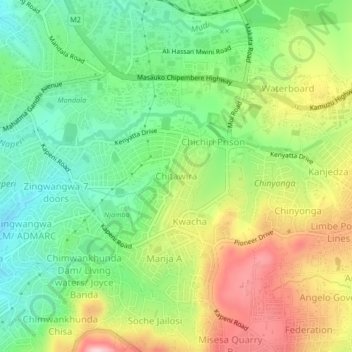 Chitawira topographic map, elevation, terrain