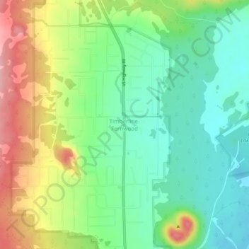 Timberline-Fernwood topographic map, elevation, terrain