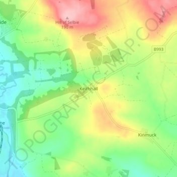Keithhall topographic map, elevation, terrain