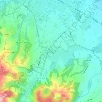 La Mura San Carlo topographic map, elevation, terrain