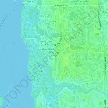 Spring Creek Village topographic map, elevation, terrain