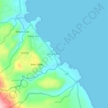 Hectors River topographic map, elevation, terrain