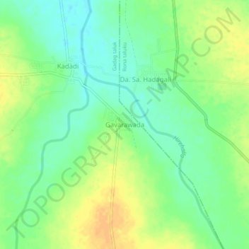 Gavarawada topographic map, elevation, terrain