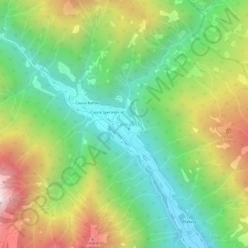 Caoria topographic map, elevation, terrain