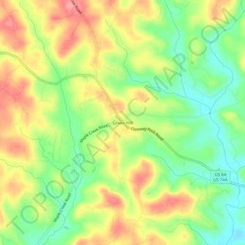 Green Hill topographic map, elevation, terrain