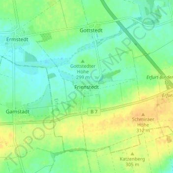 Frienstedt topographic map, elevation, terrain