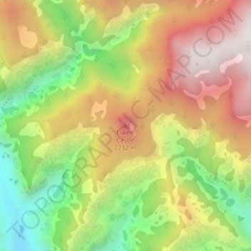 Elaine Castle topographic map, elevation, terrain