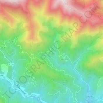Valos topographic map, elevation, terrain