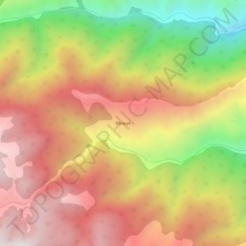 Miraun topographic map, elevation, terrain