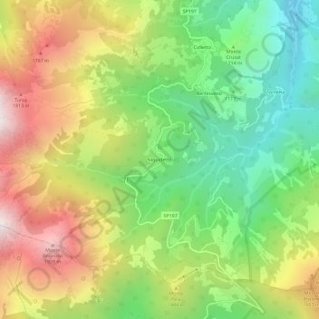 Niquidetto topographic map, elevation, terrain