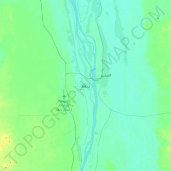Dongola topographic map, elevation, terrain