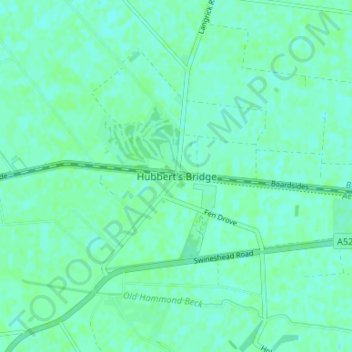 Hubbert's Bridge topographic map, elevation, terrain