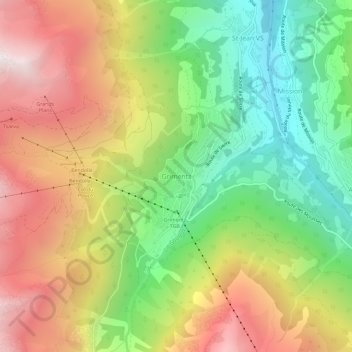 Grimentz topographic map, elevation, terrain