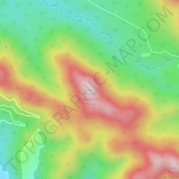 Monte Pizzautolo topographic map, elevation, terrain