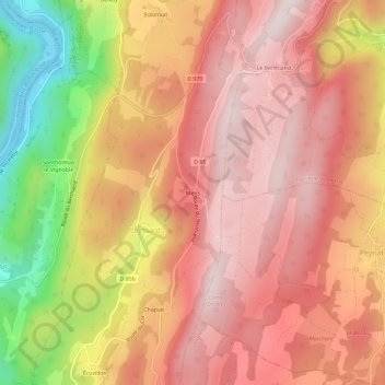 Mens topographic map, elevation, terrain