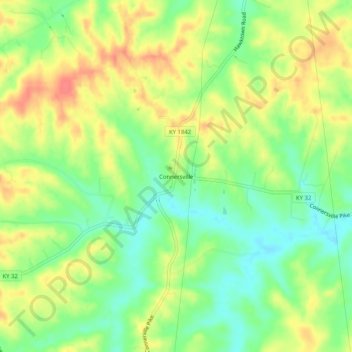 Connersville topographic map, elevation, terrain