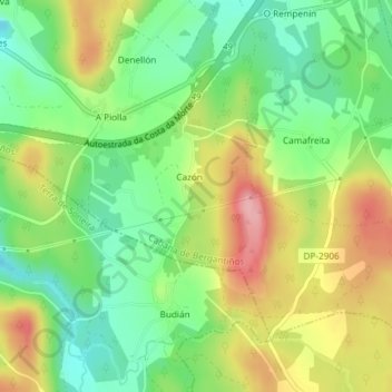 Chan de Vilares topographic map, elevation, terrain
