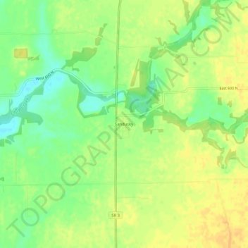 Sandusky topographic map, elevation, terrain