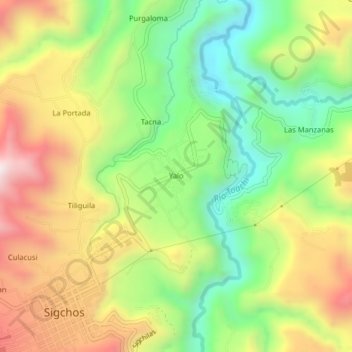 Yalo topographic map, elevation, terrain