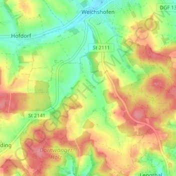 Eglhof topographic map, elevation, terrain