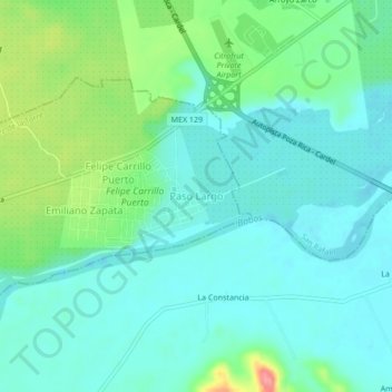 Paso Largo topographic map, elevation, terrain