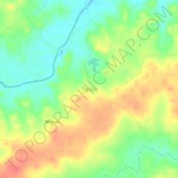 Tigipió topographic map, elevation, terrain