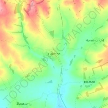 Hallaton topographic map, elevation, terrain