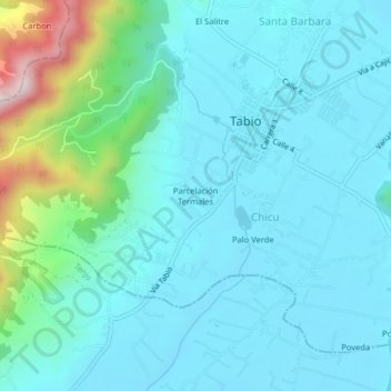 Parcelación Termales topographic map, elevation, terrain