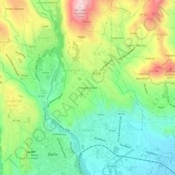 Villaggio Gescal topographic map, elevation, terrain