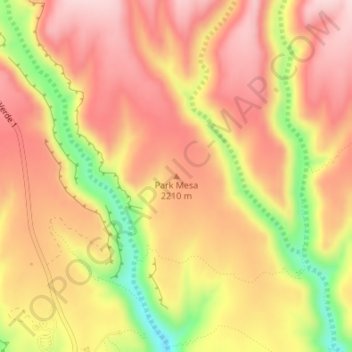 Park Mesa topographic map, elevation, terrain