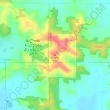 Mount Fuji topographic map, elevation, terrain