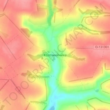 Kolomyichykha topographic map, elevation, terrain