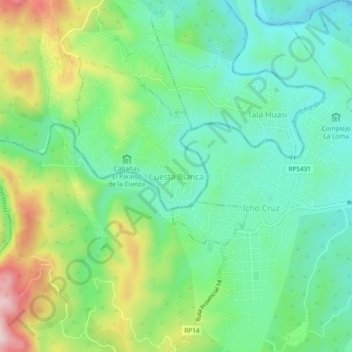 Cuesta Blanca topographic map, elevation, terrain