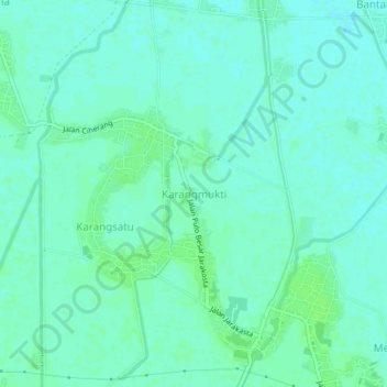 Karangmukti topographic map, elevation, terrain