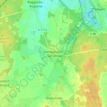 Komptendorf topographic map, elevation, terrain