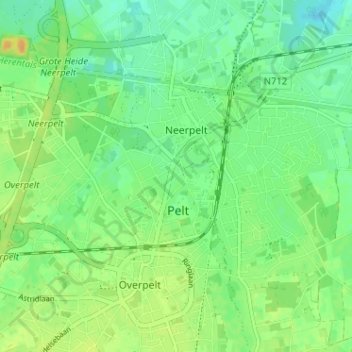 Haspershoven topographic map, elevation, terrain