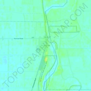 Princeton topographic map, elevation, terrain