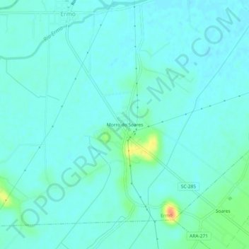 Morro do Soares topographic map, elevation, terrain