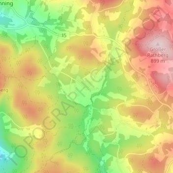Thierham topographic map, elevation, terrain