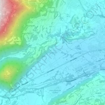 Mugnai topographic map, elevation, terrain
