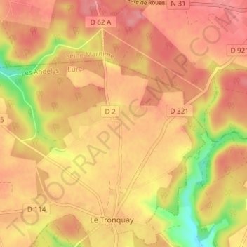 Les Landez topographic map, elevation, terrain